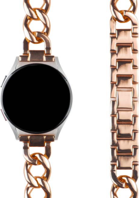 모할랩 갤럭시워치 호환 체인 메탈 스트랩 20mm + 시계줄조절기, 03 로즈골드
