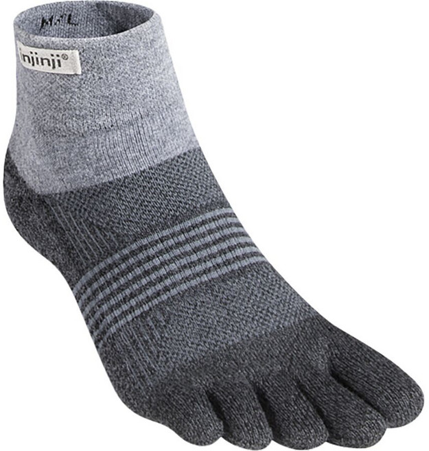 Injinji Trail Midweight Mini-Crew CoolMax Sock 여성 스포츠 트레일 러닝 양말 106506, Granite, XS/S