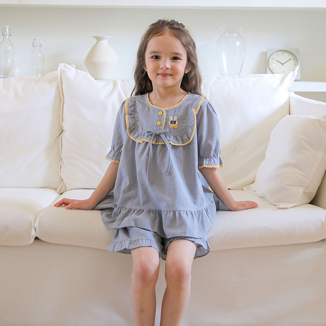 올리루츠 잠옷 국산 유아 아동 고방 체크 잠옷 주니어 스티치 남아 여아 파자마 하모니