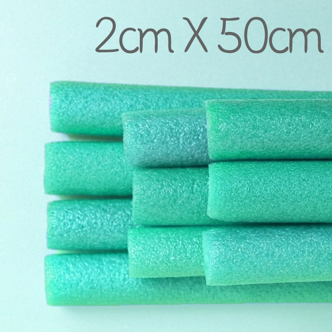 뮤즈 백업 스티로폼막대 2cmx50cm 10컬러 / 빽업 가래떡스펀지 스펀지막대, 1세트, 초록10개