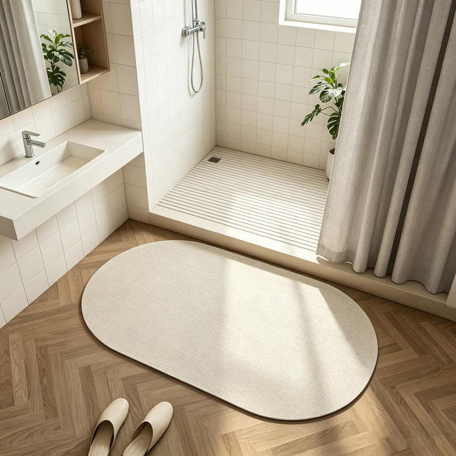 디에스가추몰 규조트 미끄럼방지 욕실 발매트 빨아쓰는 발매트 주방 씽크대 화장실용 세탁가능, BG04, 1개