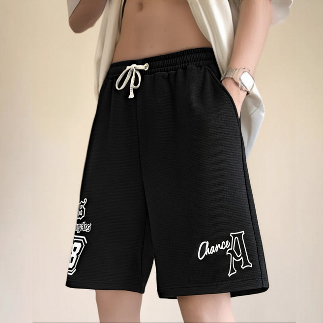 남성 빅사이즈 와플 반바지4XL 5XL 6XL 7XL 하이퀄리티 트렌디 캐주얼 반바지 바캉스 데일리룩 110-180KG