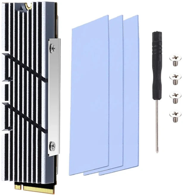 GPUHOLD M.2 SSD 방열판 NVME NGFF 2280 하드 디스크 알루미늄 라디에이터 PC PS5 용 냉각, 02 Grey