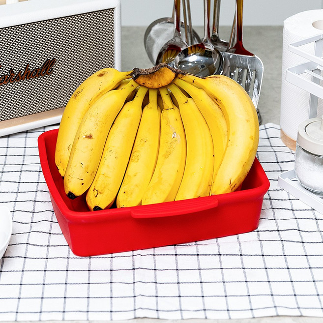 [한정특가] 소노리떼 국산 실리콘 전자레인지 전용 특대형 트레이(3.2리터), 레드, 1개