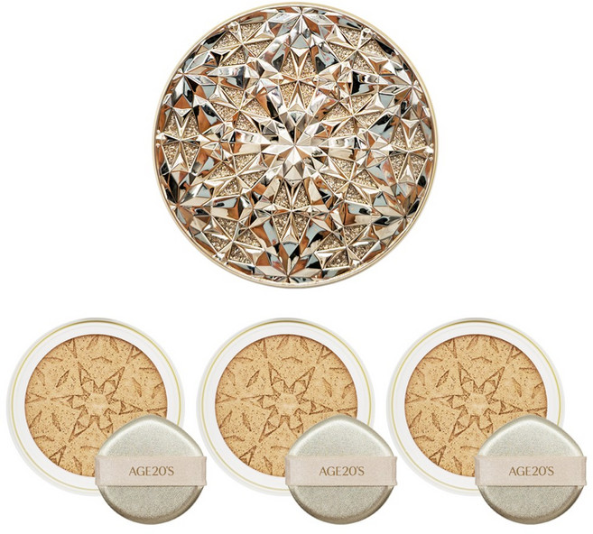 에이지20S 에이지투웨니스 최신상 쿠션 3D 터치 하이 커버 쿠션, 1개, 3D 골드 23호 본품1개 리필3개