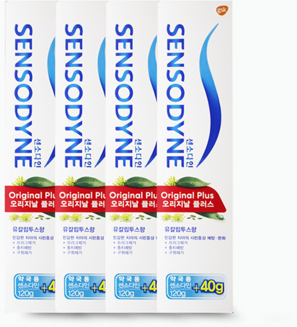 센소다인 오리지날 플러스 약국용 대용량 민감성 시린이, 160g, 4개