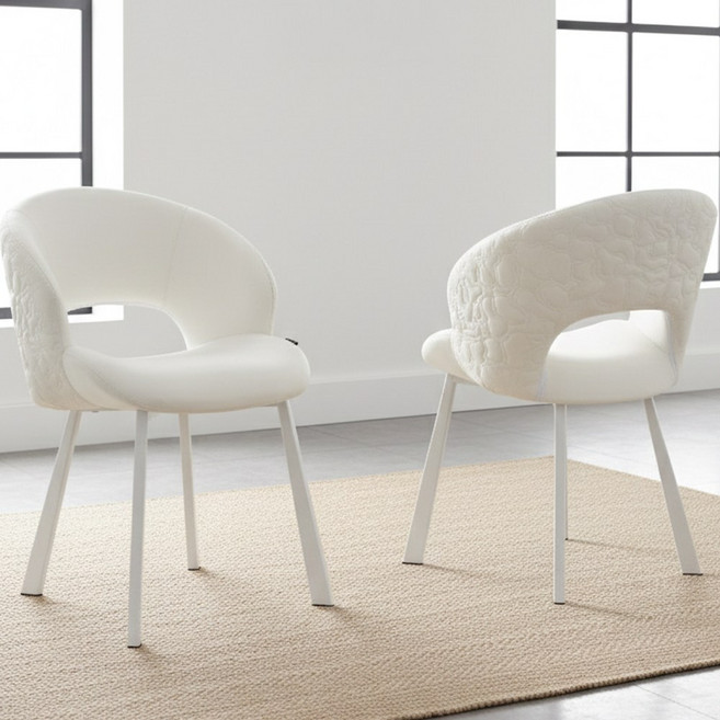 아우스 DC04 식탁의자 모던 가죽체어 디자인 인테리어 카페 식당 다이닝체어 식탁용의자 2, 2개, 화이트