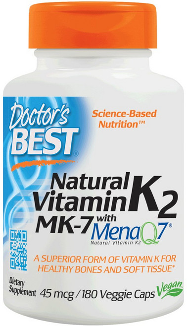 Doctor's BEST 維他命K2 MK-7 素食膠囊, 180顆, 1罐