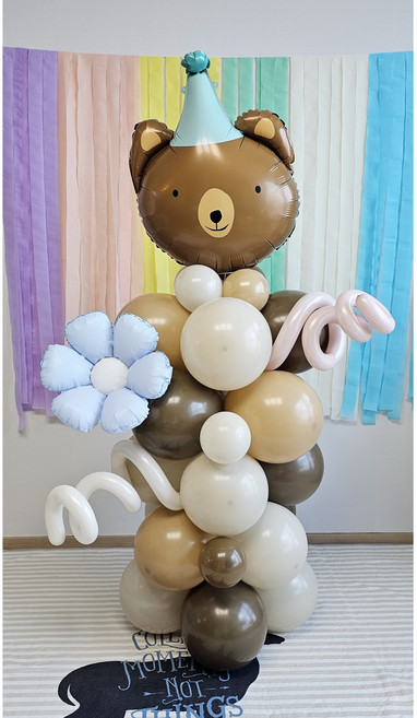 동물 기둥풍선 만들기 키트 생일파티 어린이날풍선 이벤트장식 포토존, 곰, 1세트