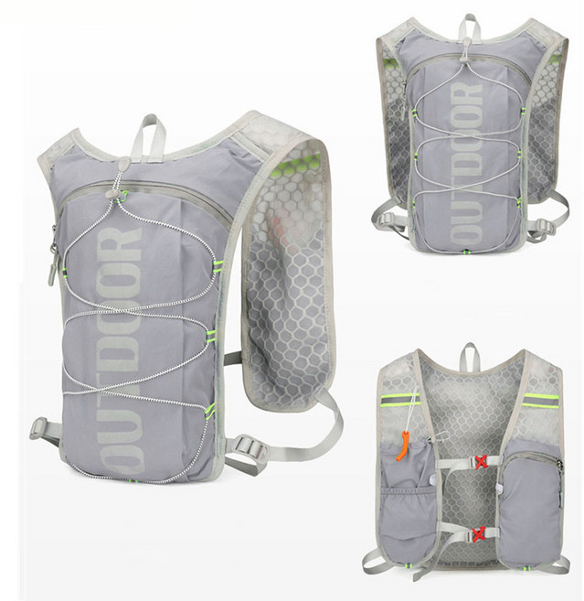 초경량 트레일 러닝 조끼 베스트 남여공용 러닝백 백팩 등산 트래킹 사이클 아웃도어 가방, 그레이