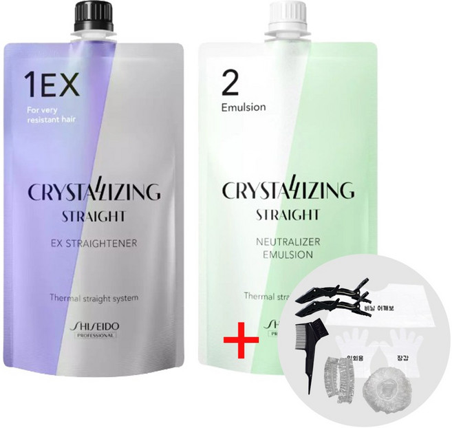 시세이도 프로페셔널 크리스탈라이징 알파EX(강한곱슬) + 에멀젼타입 1제 + 2제, 1개, 400ml