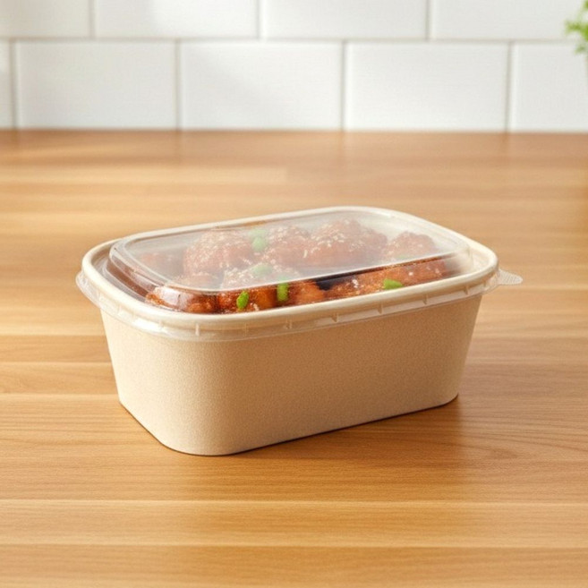 일회용 점보 크라프트 닭강정 직사각 포장 종이 박스 도시락 용기 1300, 50개, 1개