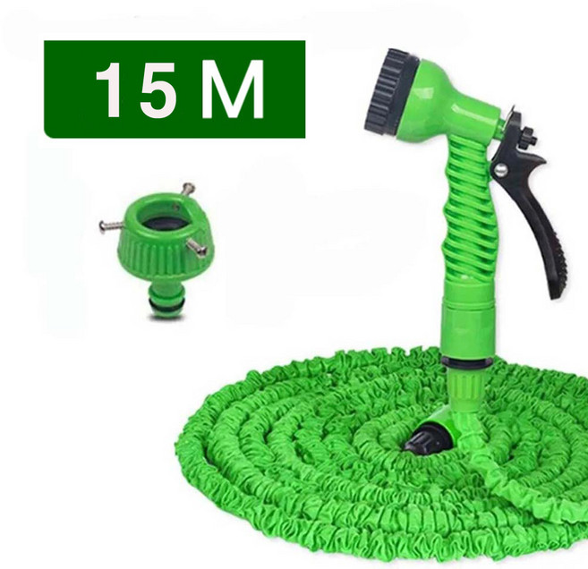 매직호스 고압분사기 세차호스 샤워기 수도 정원 배란다 물청소 3배 늘어나는, 15M, 1개