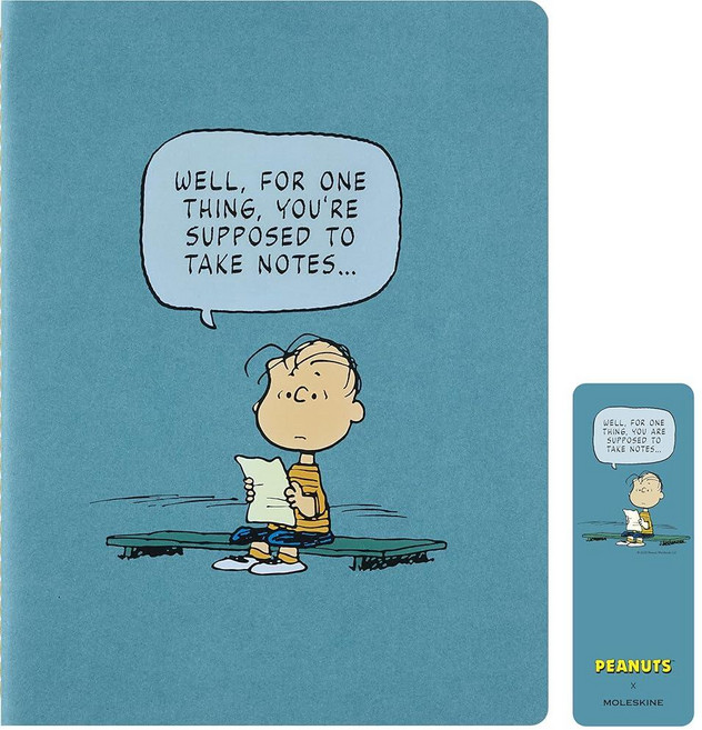 Moleskine Peanuts Cahier 저널 소프트 커버 XL (19.1cm x 24.8cm(7.5 9.75인치) 유선 브리스크 블루 120페이지 1931
