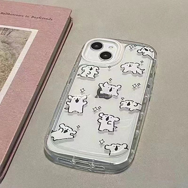 韓國線條小狗手機殼 iPhone 14 Pro Max / 13 / 11 / 12 / X / XR 保護殼
