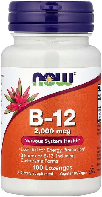 NOW Foods B-12 2000mcg 사탕 정제 100정 NOW-00459, 1개 - 쿠팡