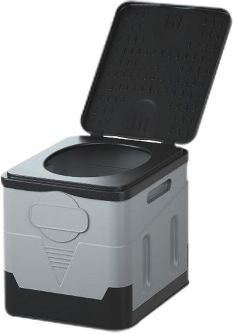 더원홈데코 캠핑용 휴대용 노지 차박 야외 이동식 간이 화장실 변기+응고제+봉투 세트, 1개, 그레이