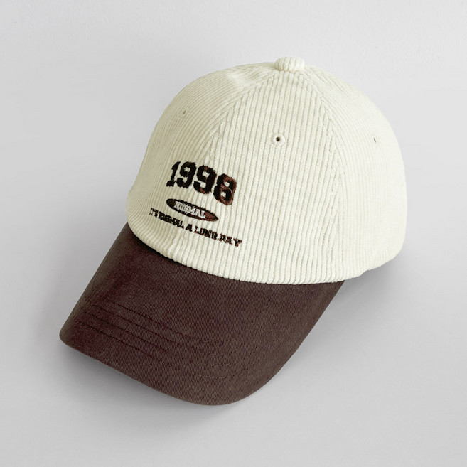 1988 골덴 배색 볼캡 야구모자 가을겨울 캡모자