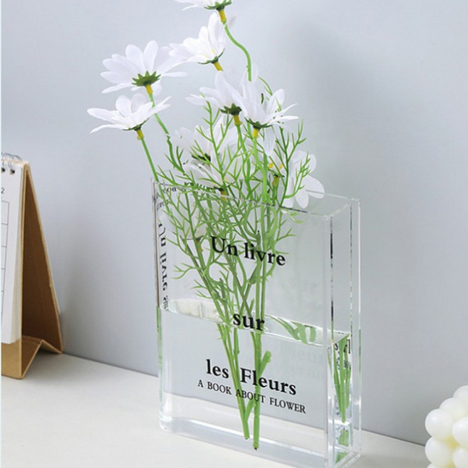 [위드기프트] 투명 아크릴 책모양 인테리어 꽃병, 상세페이지 참조