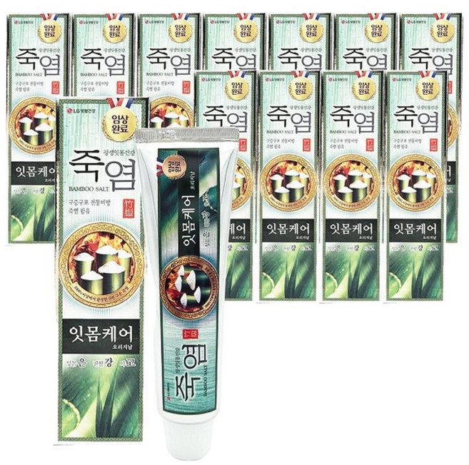 LG 죽염 은강고 오리지날 치약 100gx12개 / 잇몸출혈 잇몸질환, 100g, 12개