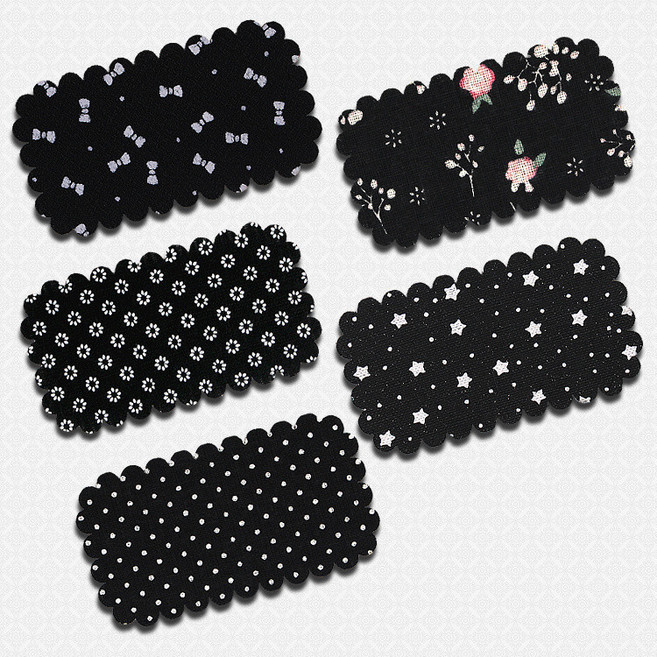 臺南出貨 韓版可愛佈藝劉海貼 成人兒童碎髮整理魔法貼片 頭飾, 1個, 複古佈藝-【黑色】波浪5個