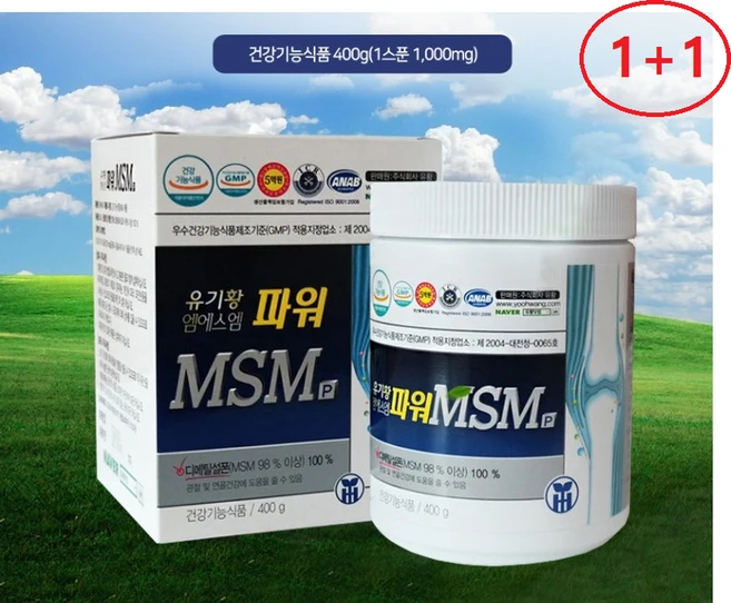 (최신제품)식이유황 MSM 파워 분말형 400g 유황닷컴, 2개 - 쿠팡