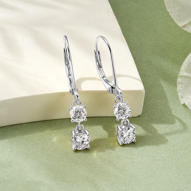 모이사나이트 귀걸이 GRA보증서 실버925 14k 골드도금 귀걸이 여성 펜던트 귀걸이 주얼리 선물