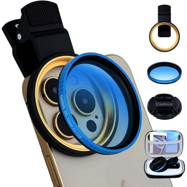 52mm 클립온 CPL 편광 필터 for 휴대폰, Blue Filter