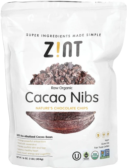 Zint 무가공 유기농 카카오 닙스 454g(16oz), Zint 무가공 유기농 카카오 닙스 454g16oz, 454g, 1개 - 쿠팡