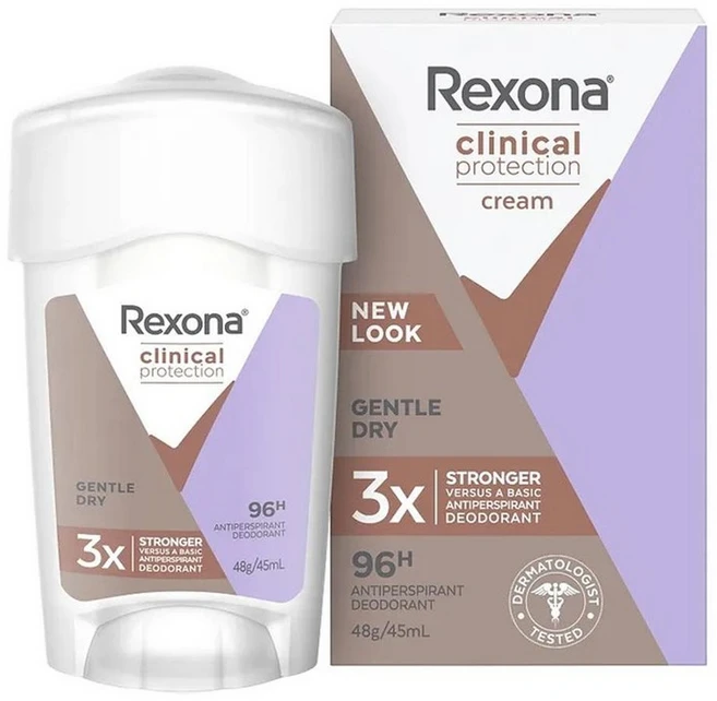 Rexona 렉소나 클리니컬 프로텍션 안티퍼스피란트 데오드란트 포 우먼 (젠틀 드라이), 2개, 45ml - 쿠팡