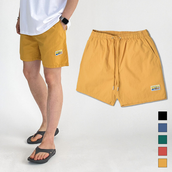 모노마인 남녀공용 시원한 바스락 밴딩 반바지 빅사이즈 바지 여름 반바지