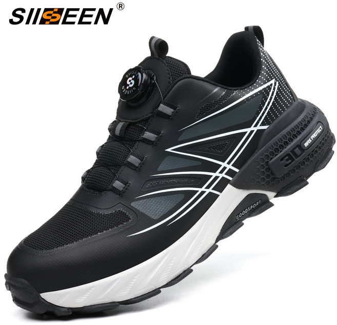 SIISEEN남성 4계절 안전화 미끄럼 방지 편한 작업화s-2512