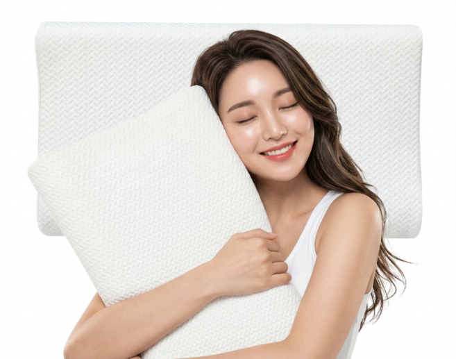 굿코어 목어깨 편한 낮은 베개 경추베개 메모리폼, 1개, 누빔화이트