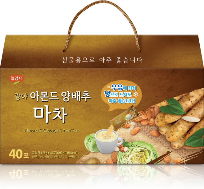 광야식품 늘감사 아몬드 양배추 마차 40T, 1kg, 40개입, 5개