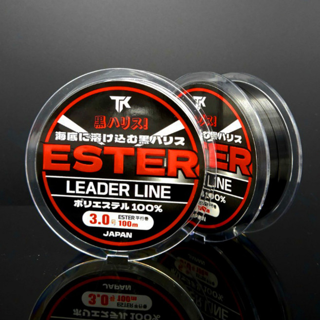 TK 일본원사 에스테르라인 100m 한치 갑오징어 갈치 쭈꾸미 기둥줄 쇼크리더 자작채비, 5.0호 (블랙), 1개