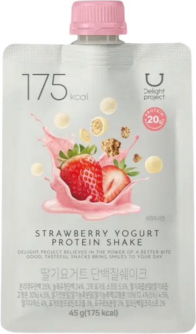 딜라이트 프로젝트 단백질쉐이크 딸기요거트, 10개, 45g