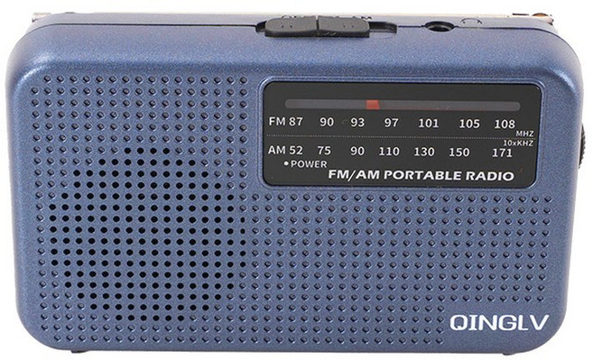 미니 FM/AM 2밴드 라디오 3.5 폰 잭 1W 스피커 시끄러운 사운드 180도 고성능 안테나 가정의 좋은 친구, 파란, 1) 파란