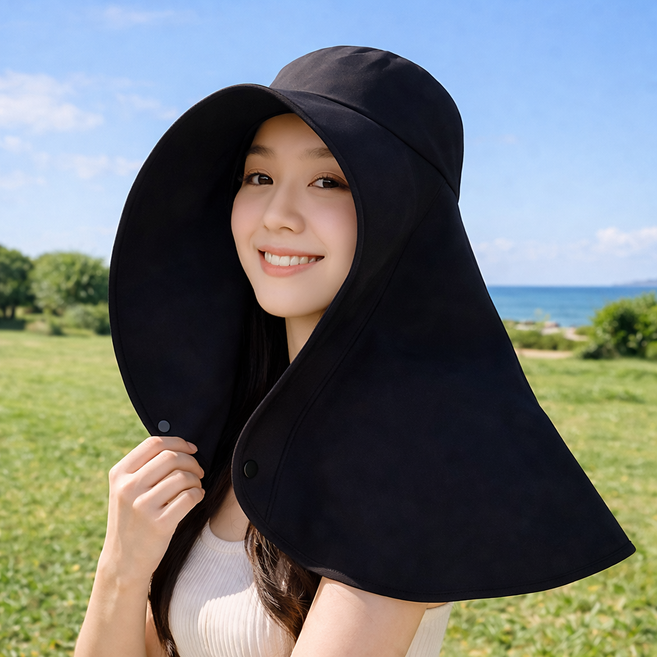 멀론 자외선 차단 99% 챙 넓은 햇빛 가리개 모자
