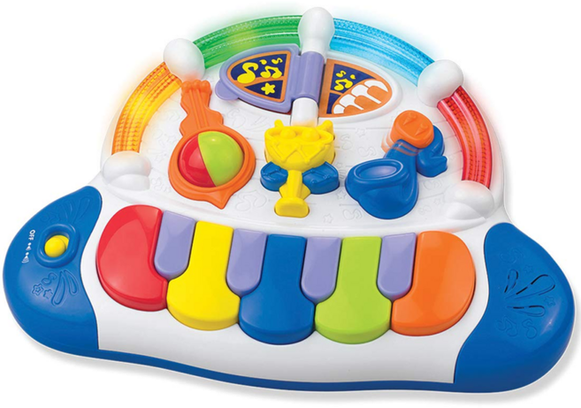 해피키드 영아용 피아노 아기 피아노 멜로디 장난감 소리나는 장난감, 1개, 혼합