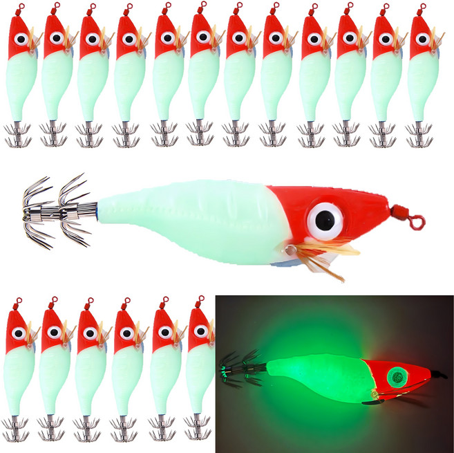 MEN피싱 25개입 야광 왕눈이에기세트 문어 쭈꾸미 갑오징어 오징어, HM-녹색고추장, 25개, 10g