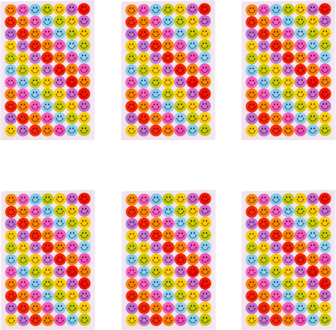 동화다 팬시 데코스티커 6장 다채로운 모양 꾸미기 스티커, 1세트, 스마일