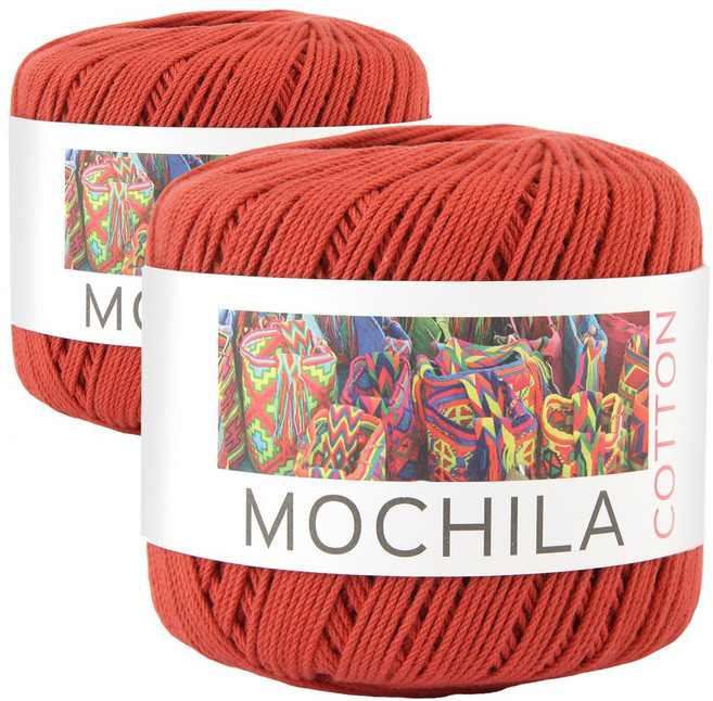 브랜드얀 모칠라코튼 뜨개실 2볼, 브릭