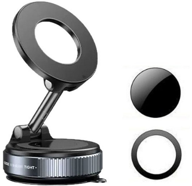 와이피 맥세이프 차량용 거치대 진공흡착식 N52자석 거치대, 블랙, 1개