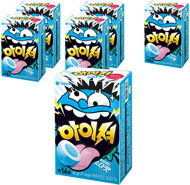 오리온 아이셔 캔디 소다맛, 42g, 6개