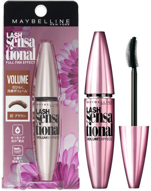 로레알 MAYBELLINE NEW YORK 메이블린 뉴욕 볼륨 익스프레스 래쉬 센세이셔널 02 브라운 [마스카라 10ml] [일본발송], 단일, 1개 - 쿠팡
