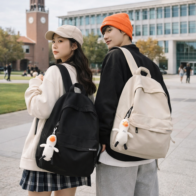 MIRRA 남녀공용 심플 캐주얼 백팩 대용량 학생 데일리 책가방