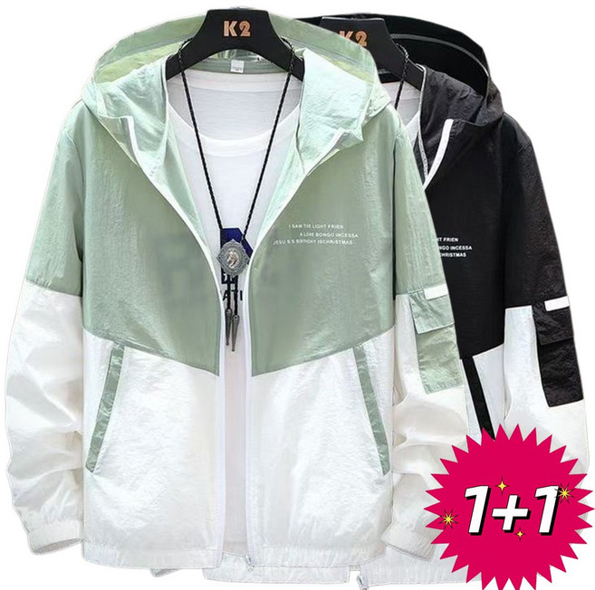 1+1 남성 여름자켓 자외선차단 자켓 후드자켓 바람막이 점퍼 ZBW260304264 34