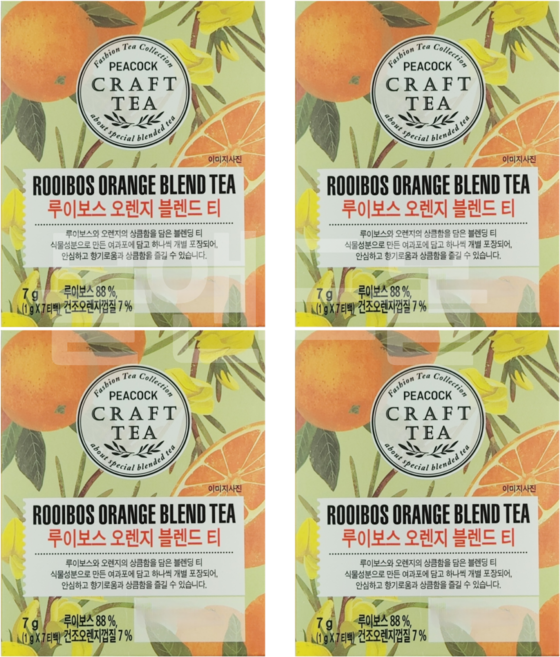 피코크 루이보스 오렌지 블렌드티, 4개, 7개입, 1.1g, 1g