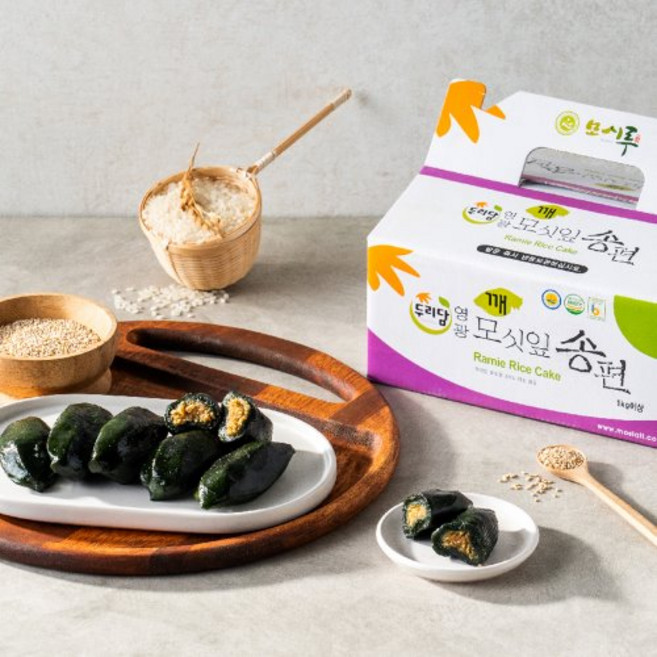 영광 두리담 모싯잎 찐 송편, 참깨송편, 40g, 25개