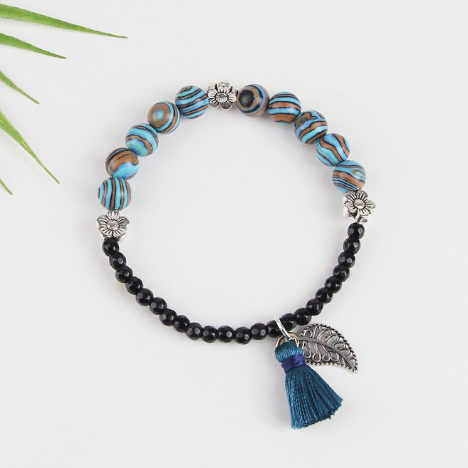 JStrading 원석 팔찌 만들기 TR 재료 세트 38종 여행 썸머 천연 원석, TR-22 보라카이, 1개